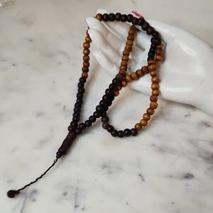 Islamic Prayer Thiker Natural Wooden Tasbih Beads from Saudia EID